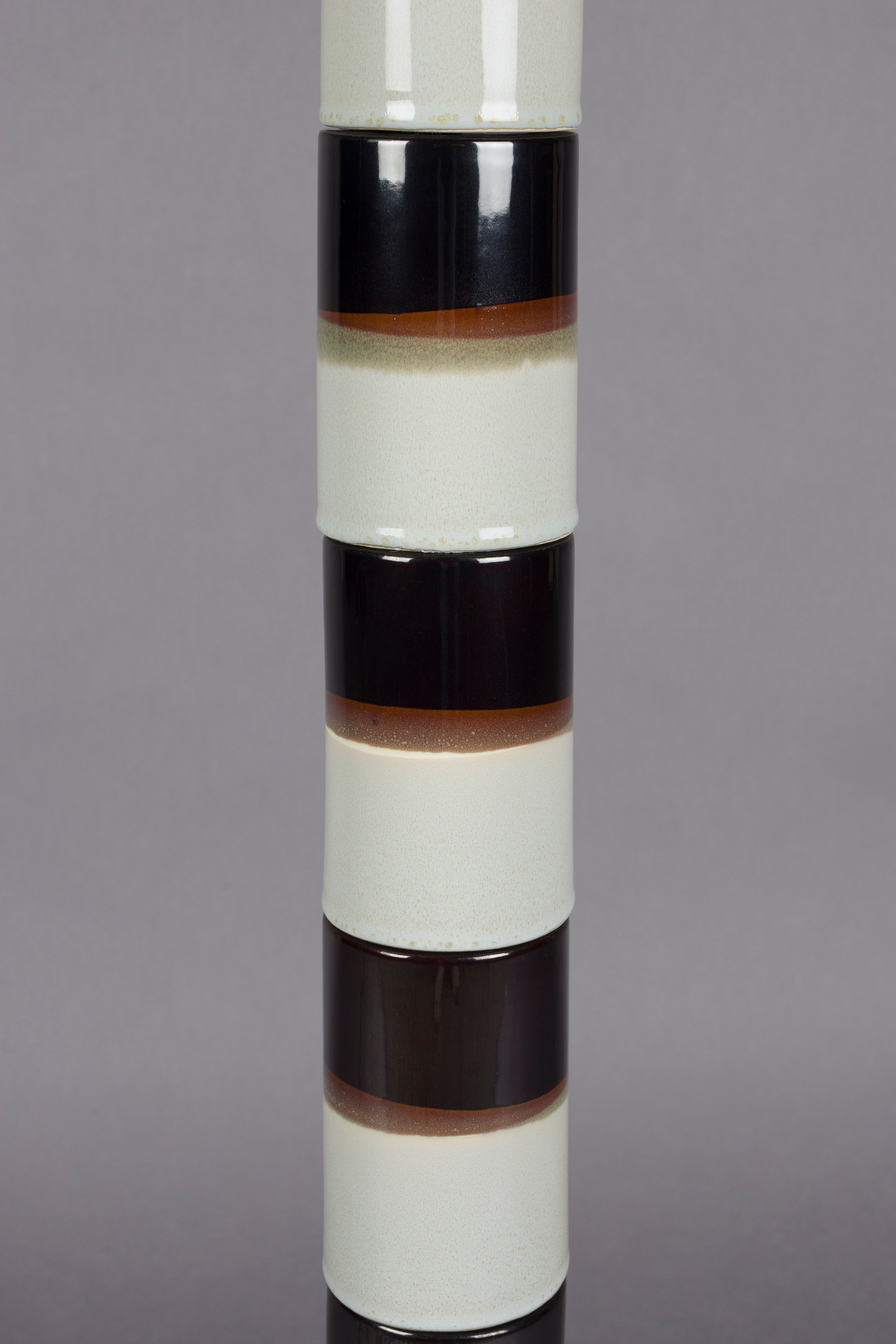 Dutchbone Vertigo Stacked Ceramic Black & White Floor Lamp